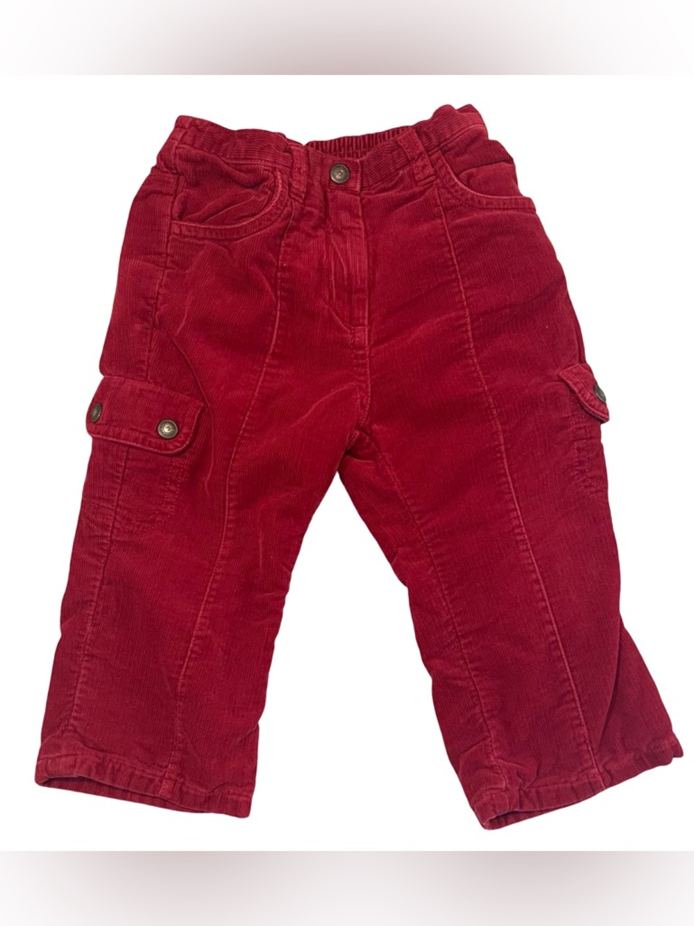 Janie and Jack Homespun Style Red Corduroy Cargo Pants 18-24 months